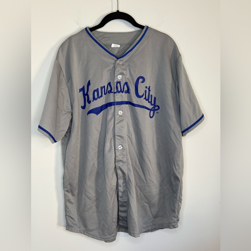 Gray Kansas City Baseball Jersey Size XL